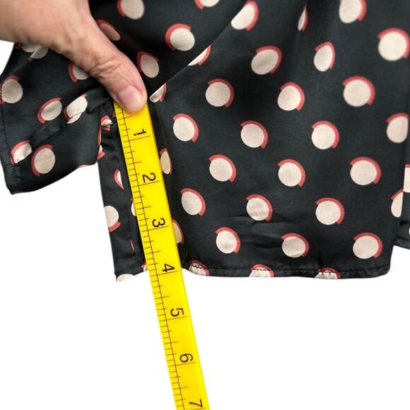 Zara Black Polka Dot Long Sleeves V Neck Wrap Shorts Romper Womens USA L - Picture 7 of 9